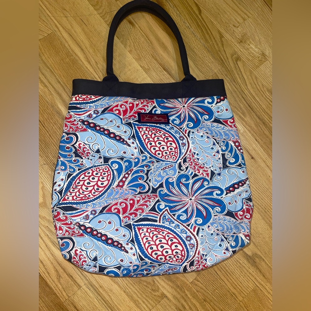 Vera Bradley Navy, Red, Light Blue and White Tote Bag